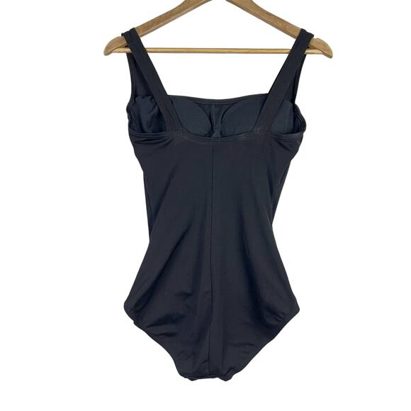 SPEEDO Women's Solid Shirred Tank Padded Built One Piece Black Slimming Swimsuit - Picture 4 of 10